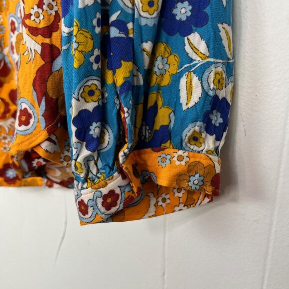 Maeve By Anthropologie Floral Colorful Mixed-Print Button Down Shirt 2X - Picture 5 of 5